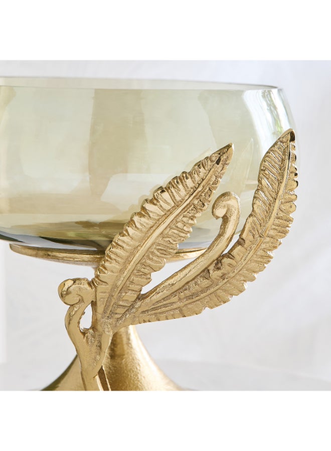 Home Box وعاء زجاجي قائم من خيوط السرخس - ذهبي - Image 3